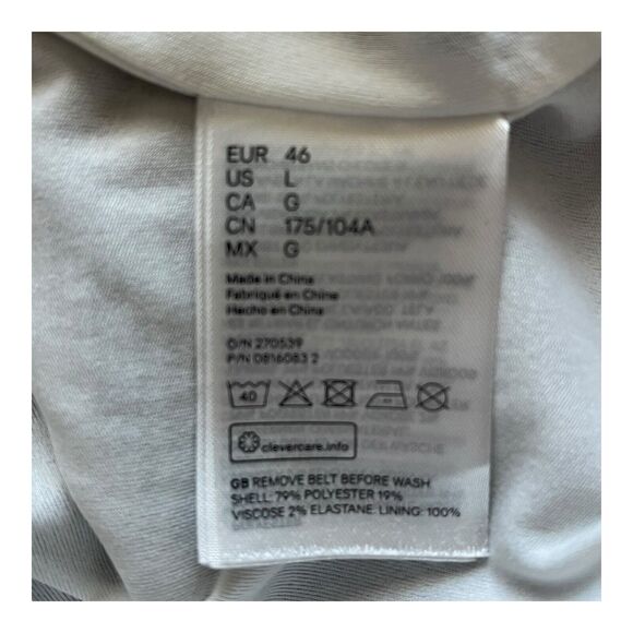 H&M Large Black White Plaid Check Sheath Dress Belted Cap Sleeve Knee Length - Picture 6 of 9